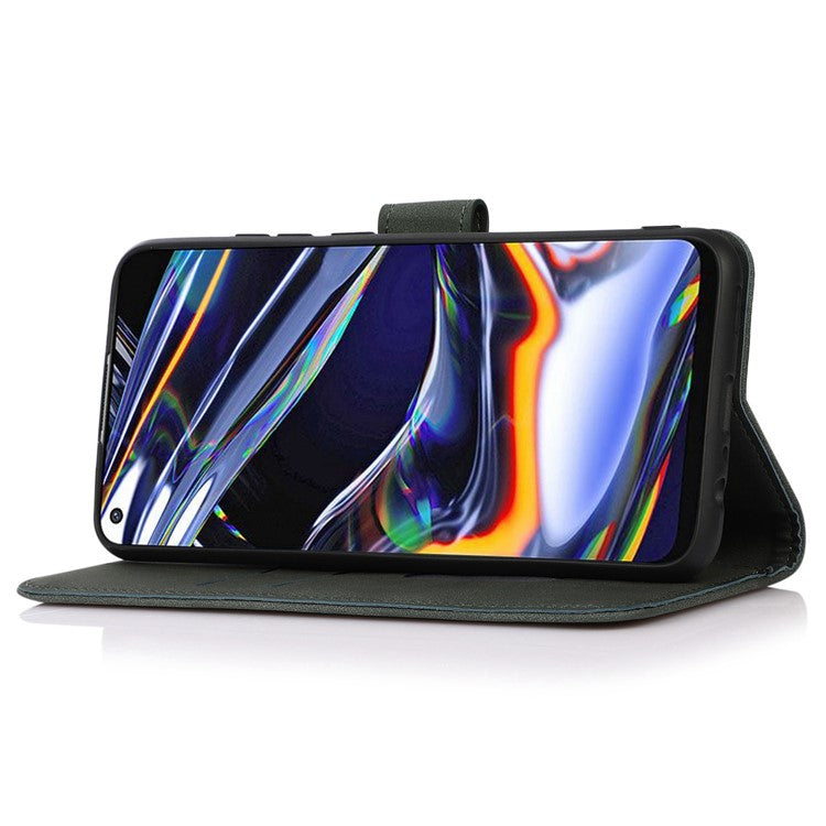 KHAZNEH For OnePlus Nord CE3 5G PU Leather Smartphone Case Textured Wallet Stand Phone Cover - Green