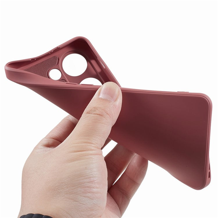 TPU Case for OnePlus Ace 2V / Nord 3 5G , Rubberized Surface Fiber Lining Shockproof Phone Cover - Hawthorn Red