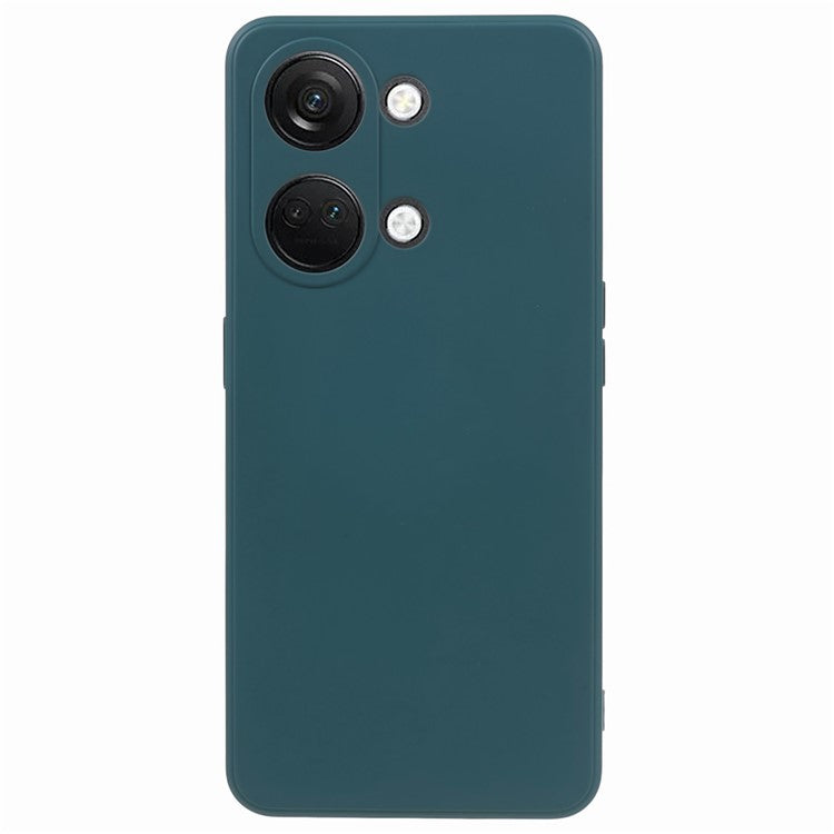 TPU Case for OnePlus Ace 2V / Nord 3 5G , Rubberized Surface Fiber Lining Shockproof Phone Cover - Army Green
