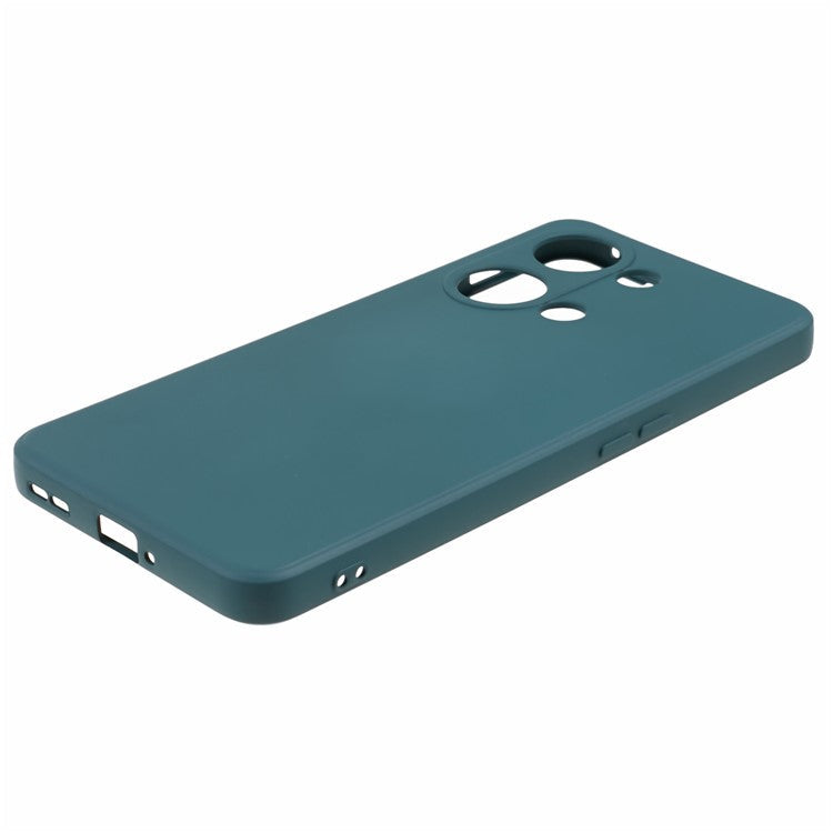 TPU Case for OnePlus Ace 2V / Nord 3 5G , Rubberized Surface Fiber Lining Shockproof Phone Cover - Army Green