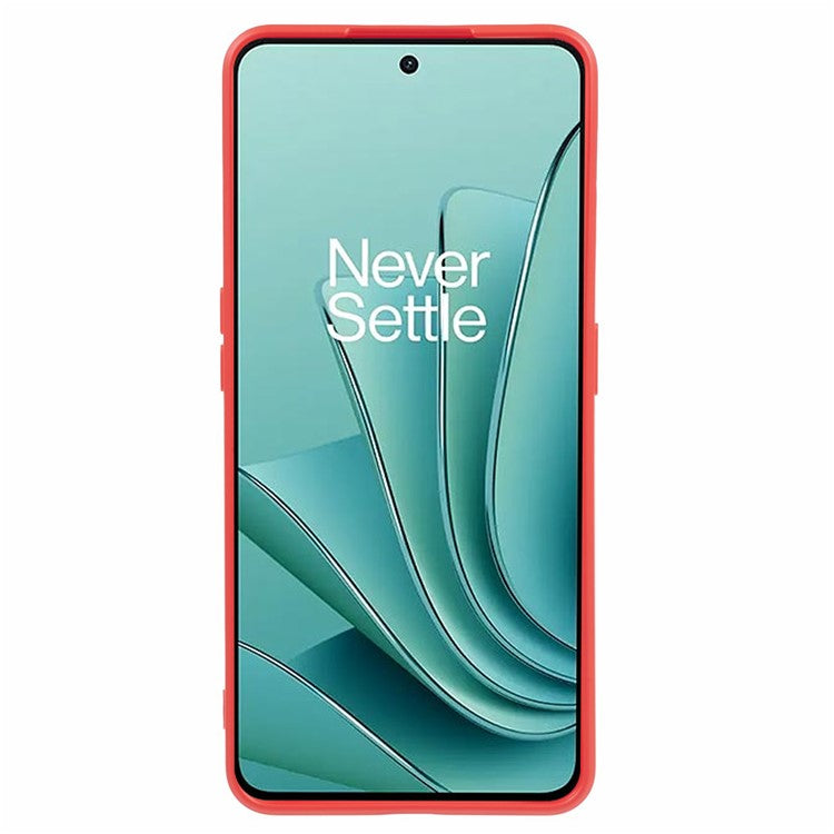 TPU Case for OnePlus Ace 2V / Nord 3 5G , Rubberized Surface Fiber Lining Shockproof Phone Cover - Red
