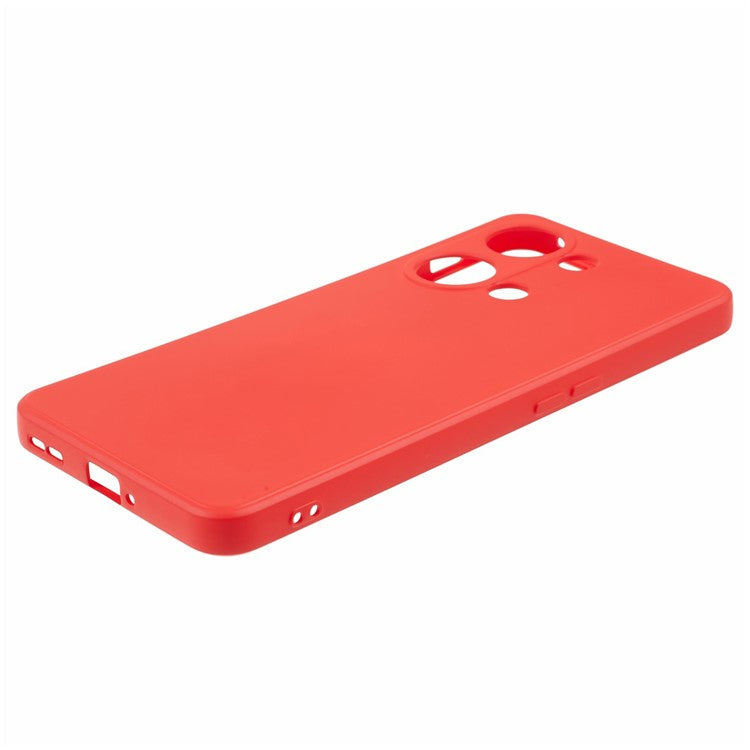 TPU Case for OnePlus Ace 2V / Nord 3 5G , Rubberized Surface Fiber Lining Shockproof Phone Cover - Red