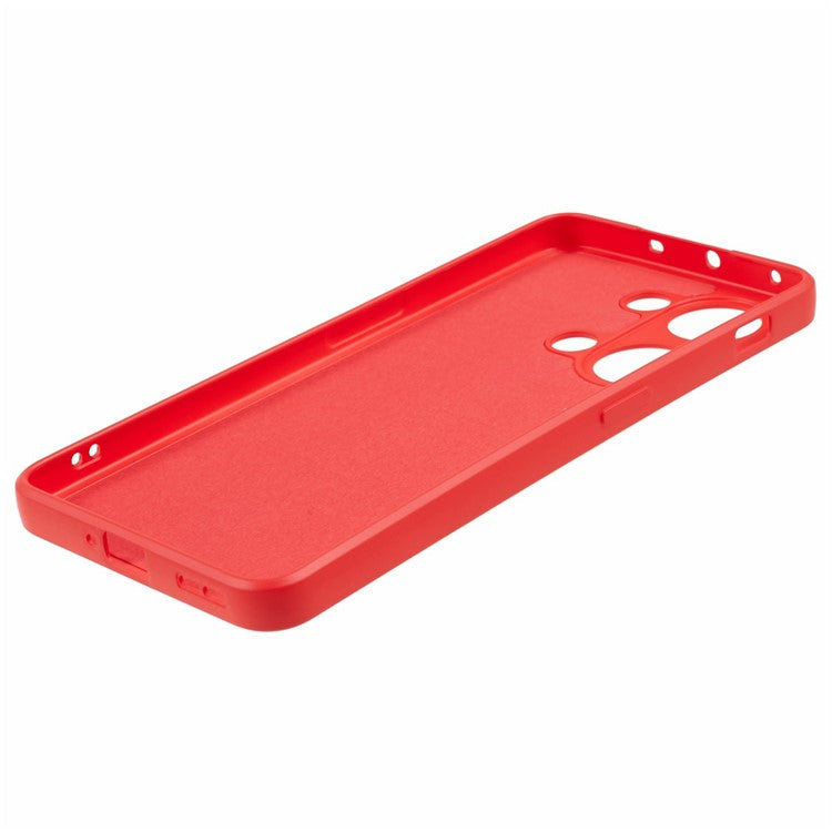TPU Case for OnePlus Ace 2V / Nord 3 5G , Rubberized Surface Fiber Lining Shockproof Phone Cover - Red