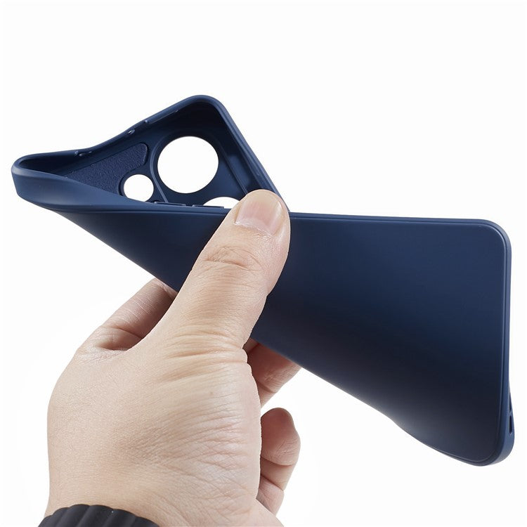 TPU Case for OnePlus Ace 2V / Nord 3 5G , Rubberized Surface Fiber Lining Shockproof Phone Cover - Sapphire