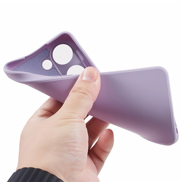 TPU Case for OnePlus Ace 2V / Nord 3 5G , Rubberized Surface Fiber Lining Shockproof Phone Cover - Purple