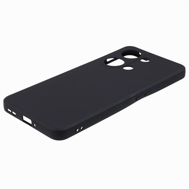 TPU Case for OnePlus Ace 2V / Nord 3 5G , Rubberized Surface Fiber Lining Shockproof Phone Cover - Black