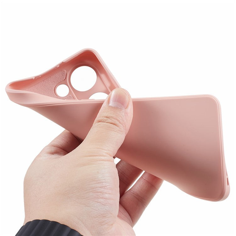 TPU Case for OnePlus Ace 2V / Nord 3 5G , Rubberized Surface Fiber Lining Shockproof Phone Cover - Pink