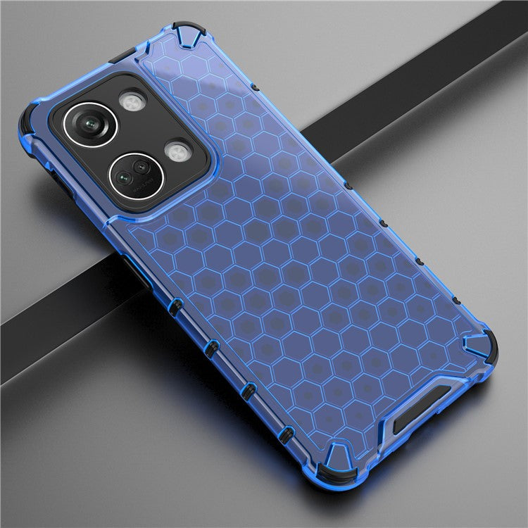 For OnePlus Nord 3 5G / Ace 2V Anti-drop Phone Case Honeycomb Texture Shockproof Cover - Blue