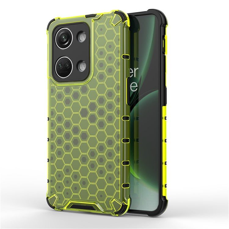 For OnePlus Nord 3 5G / Ace 2V Anti-drop Phone Case Honeycomb Texture Shockproof Cover - Green