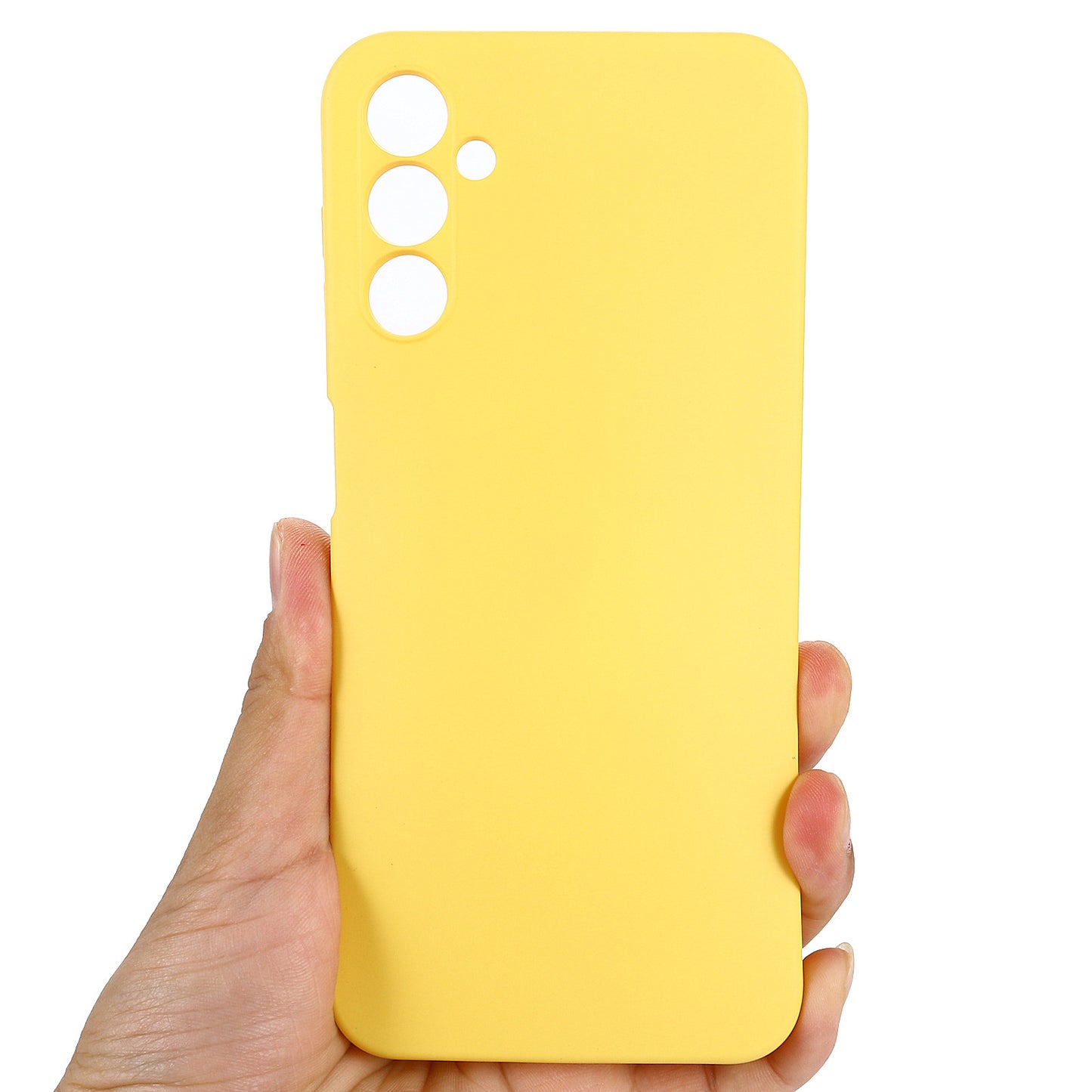 For Samsung Galaxy F34 5G / M34 5G Liquid Silicone Phone Case Soft Lining Shockproof Cover with Strap - Yellow