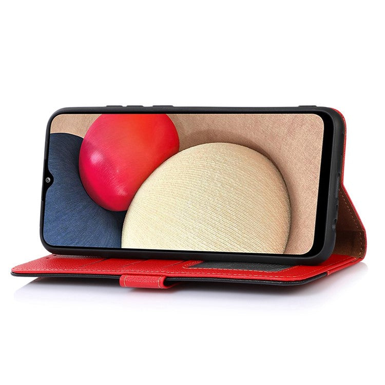 KHAZNEH For OnePlus Nord CE3 5G RFID Blocking PU Leather Wallet Cover Stand Litchi Texture Phone Case - Red