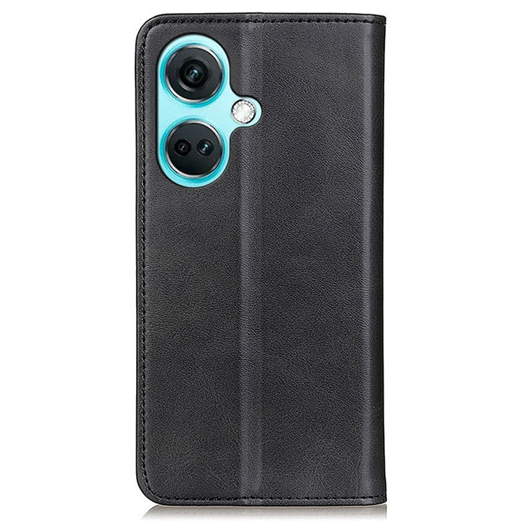 For OnePlus Nord CE3 5G Stand Wallet Phone Cover Split Leather + TPU Protective Phone Case - Black