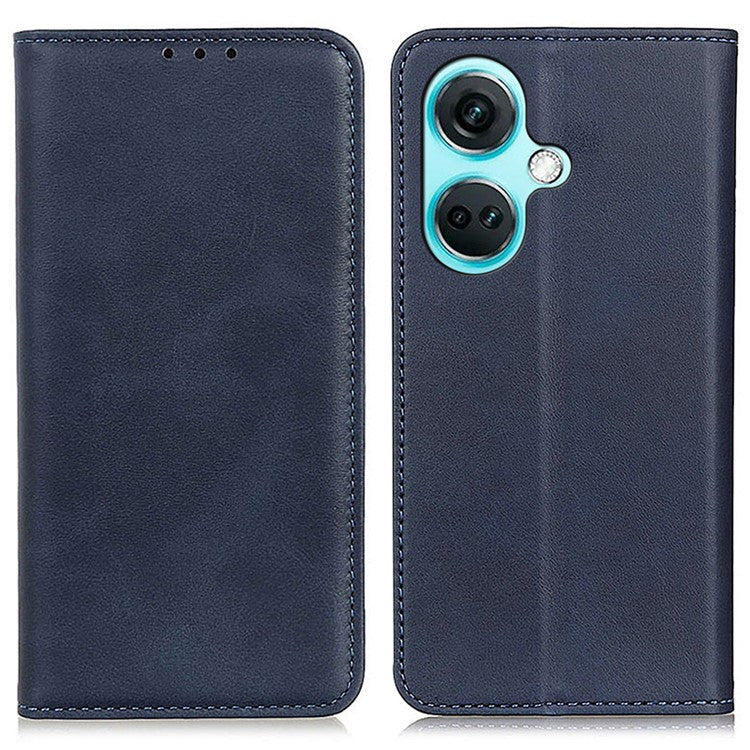 For OnePlus Nord CE3 5G Stand Wallet Phone Cover Split Leather + TPU Protective Phone Case - Blue