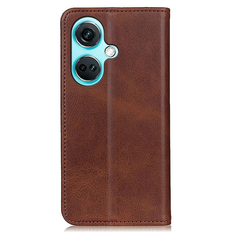 For OnePlus Nord CE3 5G Stand Wallet Phone Cover Split Leather + TPU Protective Phone Case - Coffee