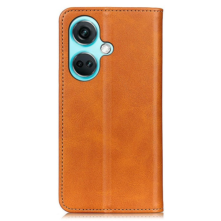 For OnePlus Nord CE3 5G Stand Wallet Phone Cover Split Leather + TPU Protective Phone Case - Brown