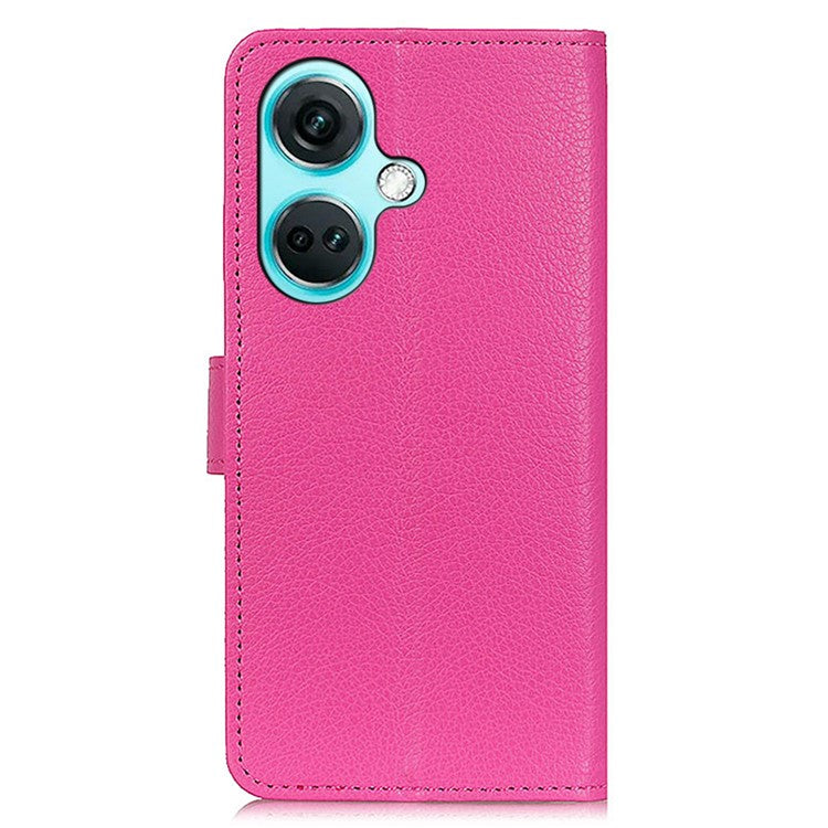 For OnePlus Nord CE3 5G Litchi Texture Phone Leather Case Stand Wallet Phone Cover - Rose