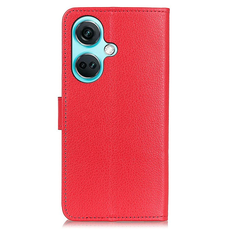 For OnePlus Nord CE3 5G Litchi Texture Phone Leather Case Stand Wallet Phone Cover - Red