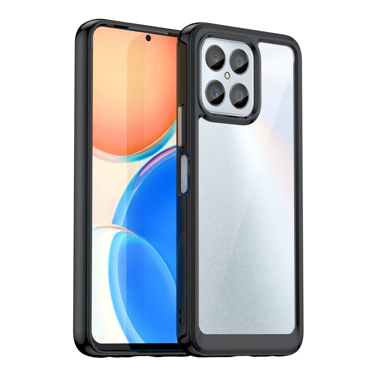 Phone Case for Honor 70 Lite 5G / Play 30 5G / X8 5G / X6 4G / Play6C 4G  / X8a 4G / X6s 4G , TPU+Acrylic Clear Back Cover - Black