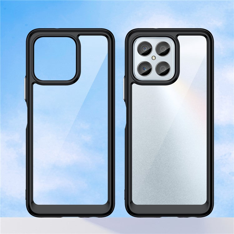 Phone Case for Honor 70 Lite 5G / Play 30 5G / X8 5G / X6 4G / Play6C 4G  / X8a 4G / X6s 4G , TPU+Acrylic Clear Back Cover - Black