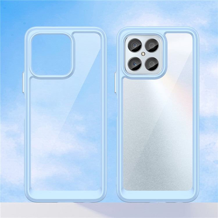 Phone Case for Honor 70 Lite 5G / Play 30 5G / X8 5G / X6 4G / Play6C 4G  / X8a 4G / X6s 4G , TPU+Acrylic Clear Back Cover - Blue