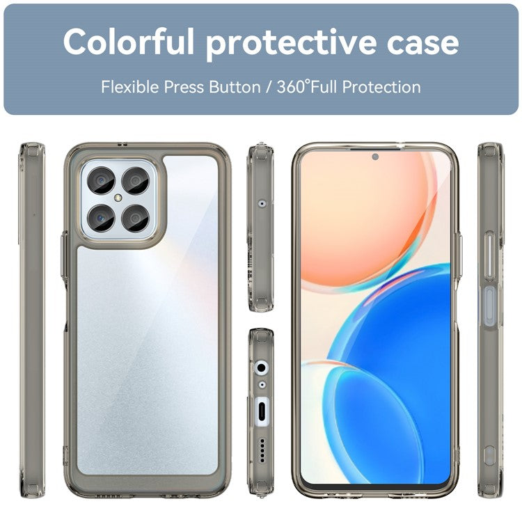 Phone Case for Honor 70 Lite 5G / Play 30 5G / X8 5G / X6 4G / Play6C 4G  / X8a 4G / X6s 4G , TPU+Acrylic Clear Back Cover - Transparent Grey
