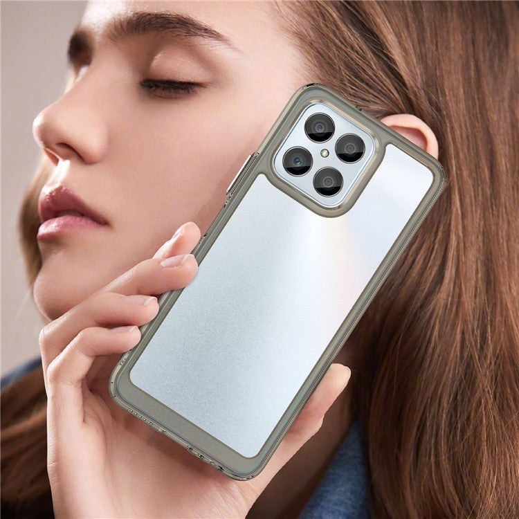 Phone Case for Honor 70 Lite 5G / Play 30 5G / X8 5G / X6 4G / Play6C 4G  / X8a 4G / X6s 4G , TPU+Acrylic Clear Back Cover - Transparent Grey