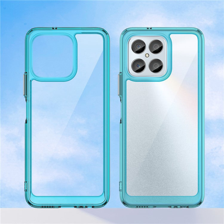 Phone Case for Honor 70 Lite 5G / Play 30 5G / X8 5G / X6 4G / Play6C 4G  / X8a 4G / X6s 4G , TPU+Acrylic Clear Back Cover - Transparent Blue