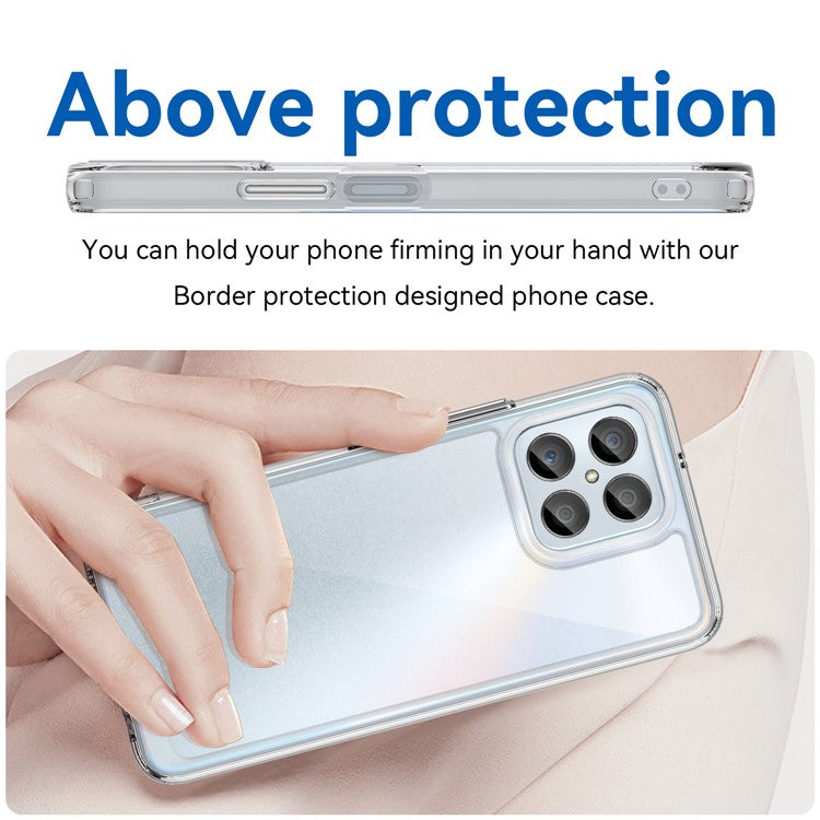 Phone Case for Honor 70 Lite 5G / Play 30 5G / X8 5G / X6 4G / Play6C 4G  / X8a 4G / X6s 4G , TPU+Acrylic Clear Back Cover - Transparent
