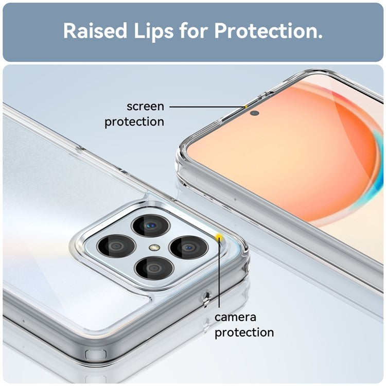 Phone Case for Honor 70 Lite 5G / Play 30 5G / X8 5G / X6 4G / Play6C 4G  / X8a 4G / X6s 4G , TPU+Acrylic Clear Back Cover - Transparent