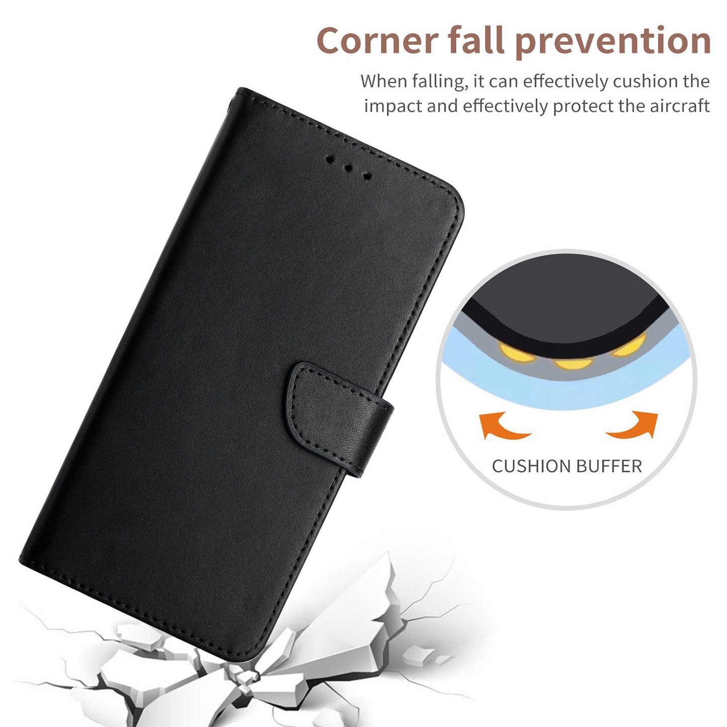 HT02 For Samsung Galaxy F34 5G / M34 5G Wallet Smartphone Case Stand Magnetic Genuine Cow Leather Cover - Black
