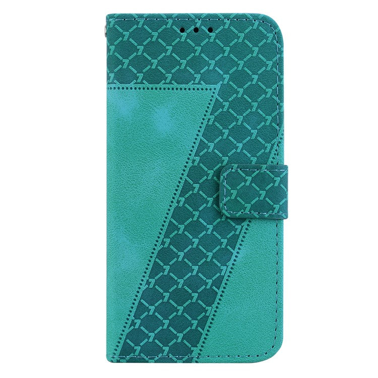 For Samsung Galaxy M54 5G / F54 5G 7-Shape Imprinted Anti-fall Phone Cover Leather Wallet Flip Stand Case - Green