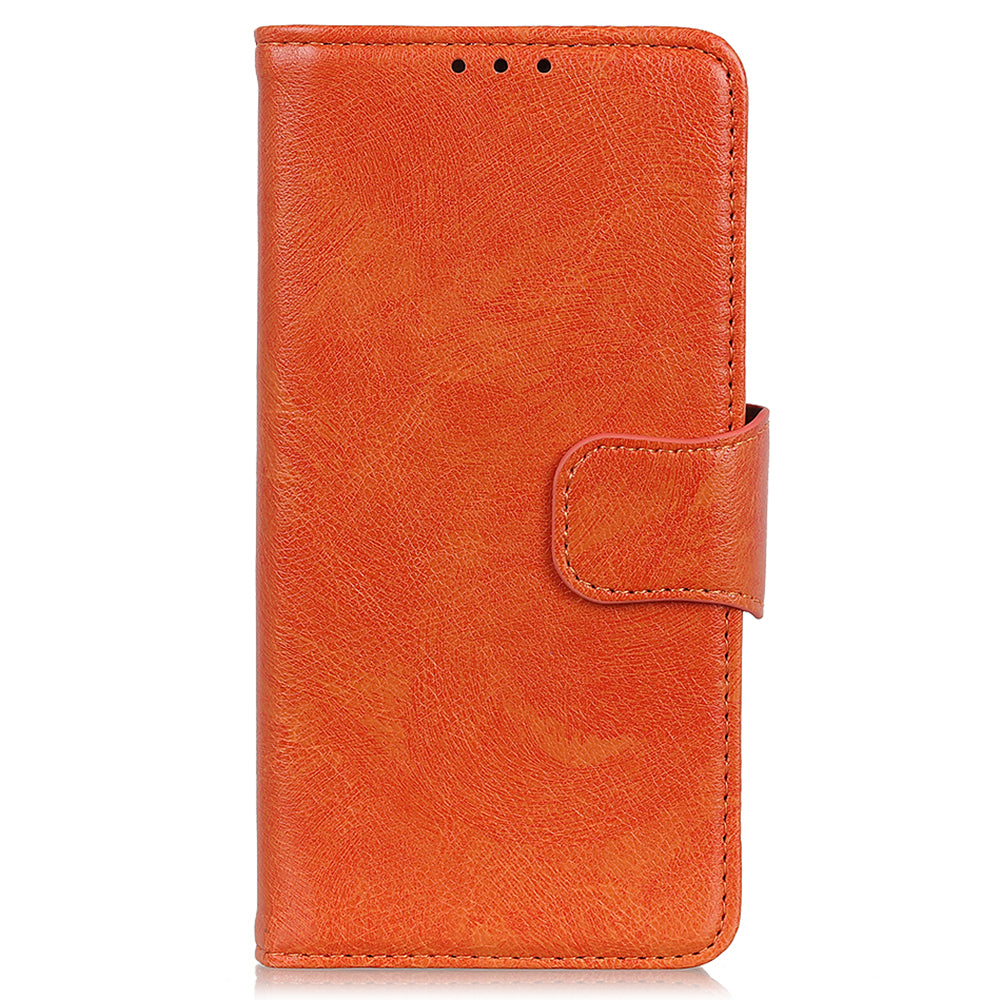 For Samsung Galaxy F34 5G / M34 5G Wallet Phone Cover Drop Protection Stand Nappa Texture Split Leather Phone Case - Orange