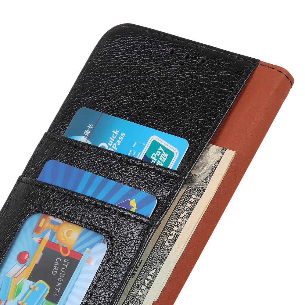For Samsung Galaxy F34 5G / M34 5G Wallet Phone Cover Drop Protection Stand Nappa Texture Split Leather Phone Case - Black