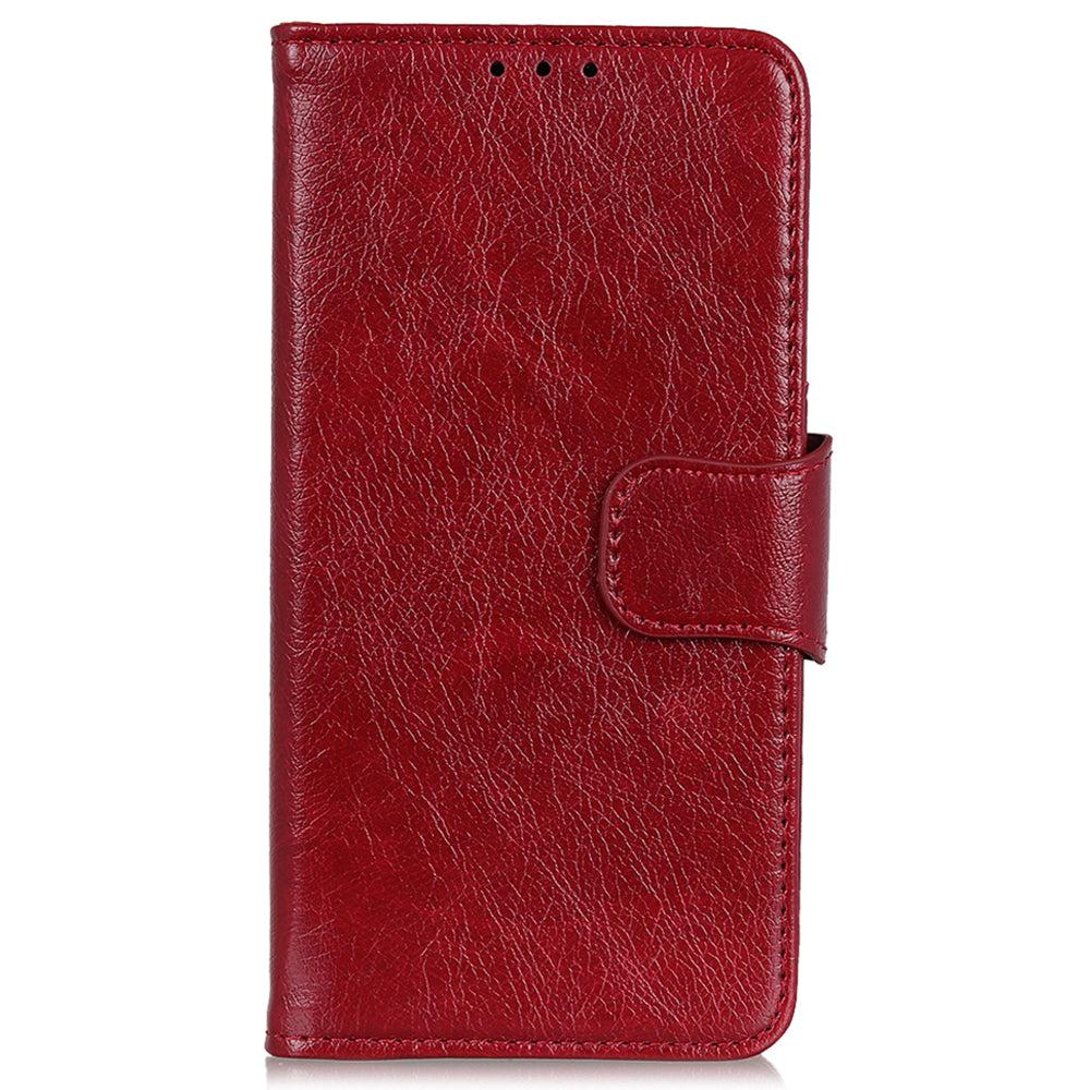 For Samsung Galaxy F34 5G / M34 5G Wallet Phone Cover Drop Protection Stand Nappa Texture Split Leather Phone Case - Red