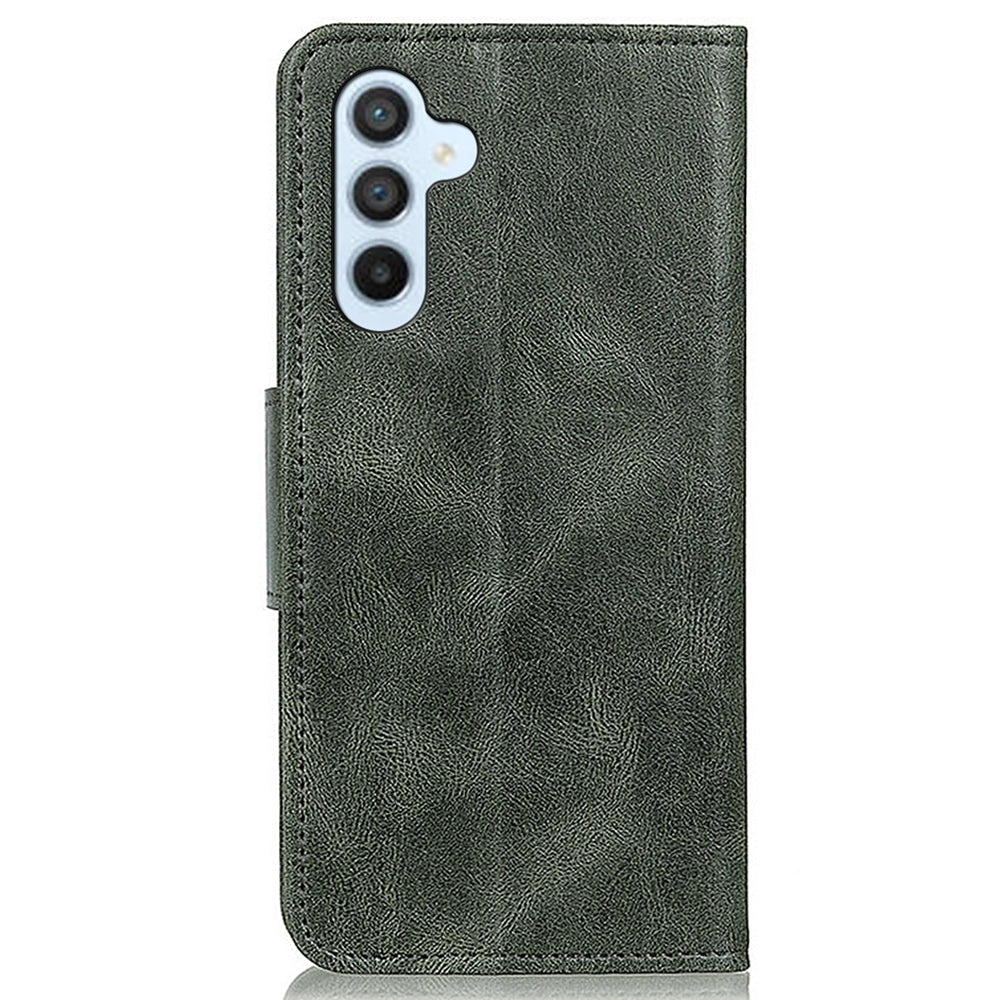 For Samsung Galaxy F34 5G / M34 5G Crazy Horse Texture PU Leather Wallet Case Stand Flip Cell Phone Cover - Green