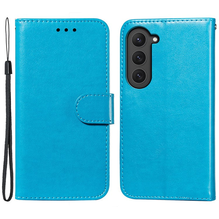 For Samsung Galaxy S23 Stand Flip Cover Magnetic Closure TPU+PU Leather Wallet Phone Case - Blue