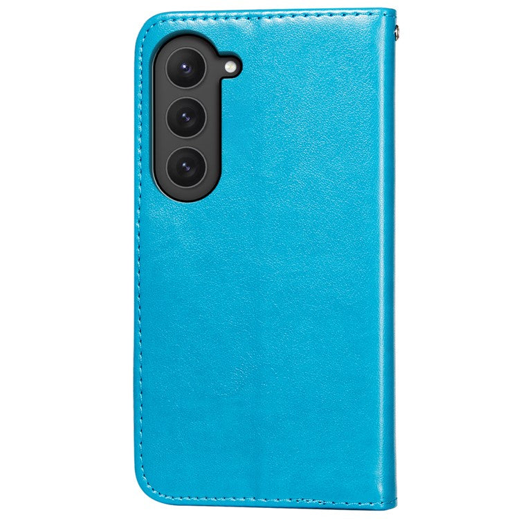 For Samsung Galaxy S23 Stand Flip Cover Magnetic Closure TPU+PU Leather Wallet Phone Case - Blue