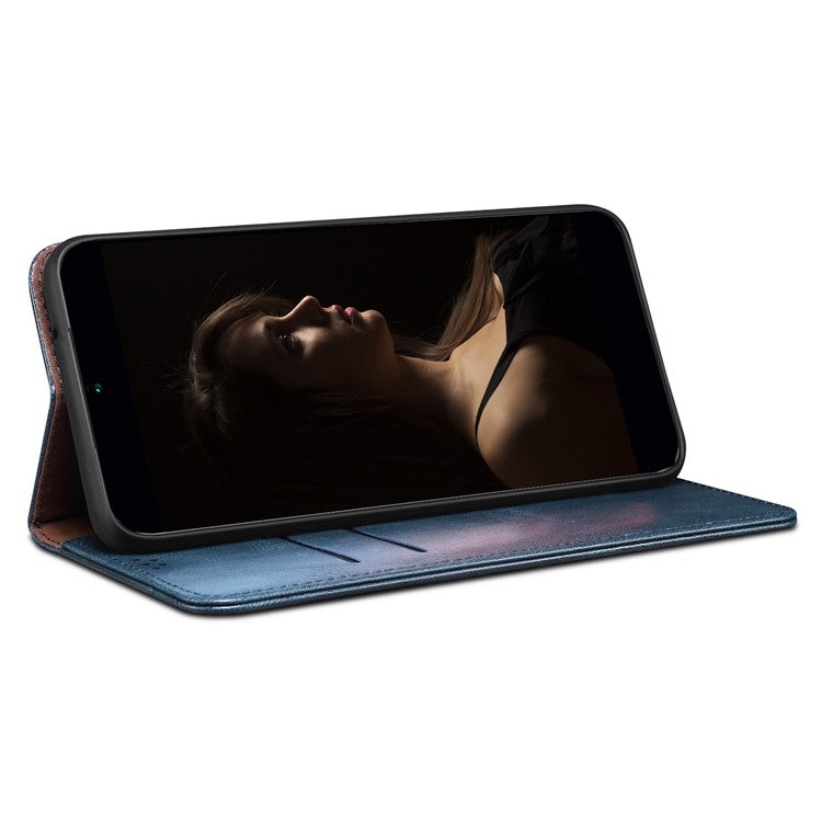 For OnePlus Nord 3 5G / Ace 2V Wallet Case Waxy Crazy Horse Texture Cell Phone Cover Stand PU Leather Phone Shell - Blue