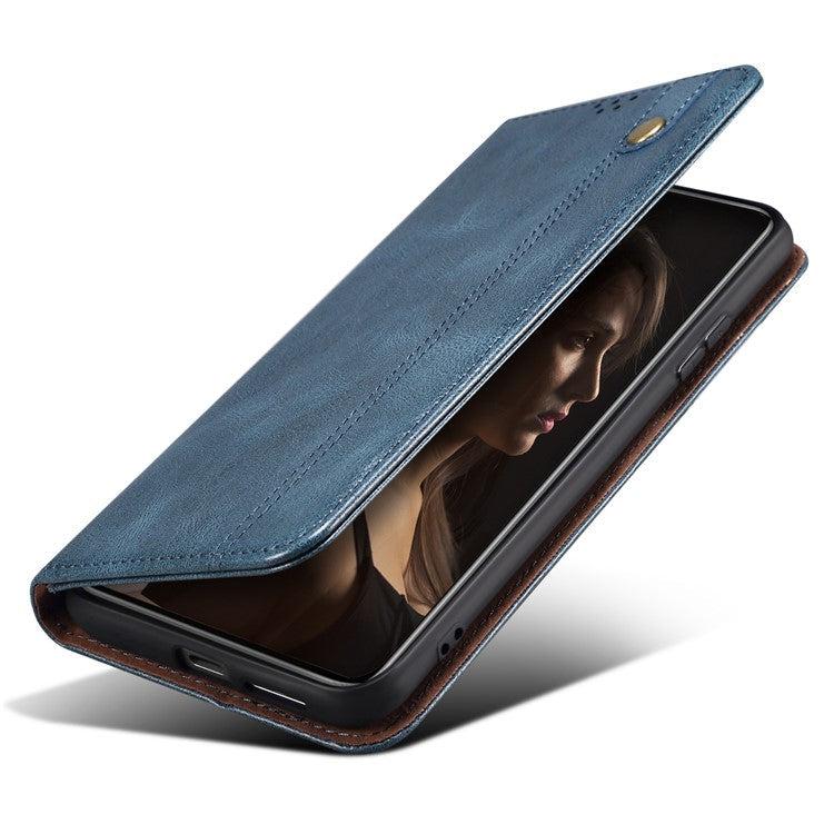 For OnePlus Nord 3 5G / Ace 2V Wallet Case Waxy Crazy Horse Texture Cell Phone Cover Stand PU Leather Phone Shell - Blue
