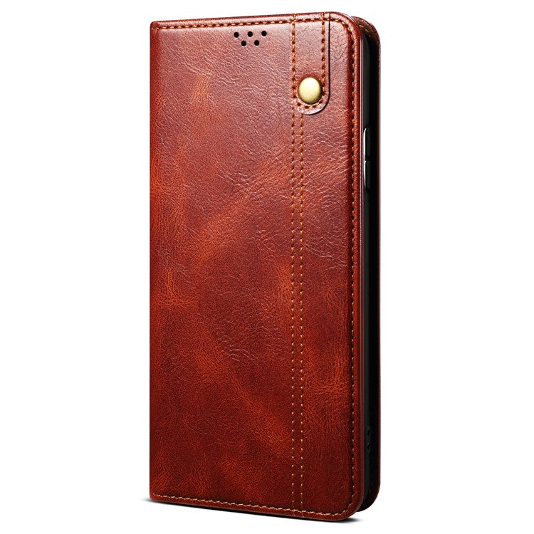 For OnePlus Nord 3 5G / Ace 2V Wallet Case Waxy Crazy Horse Texture Cell Phone Cover Stand PU Leather Phone Shell - Brown