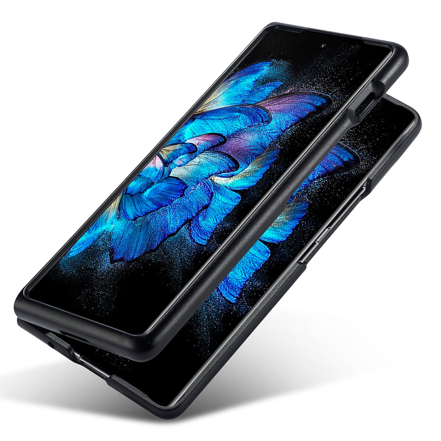 LC.IMEEKE Back Cover for vivo X Fold / X Fold+ 5G , Carbon Fiber Texture PU Leather+TPU+EVA Phone Case