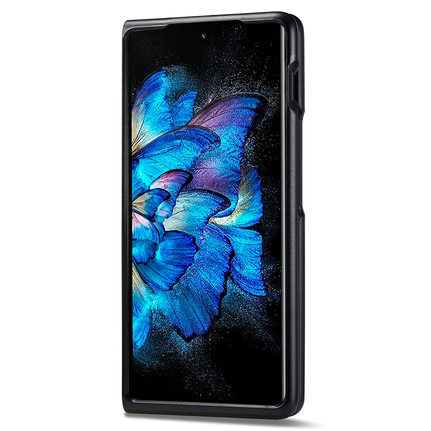 LC.IMEEKE Back Cover for vivo X Fold / X Fold+ 5G , Carbon Fiber Texture PU Leather+TPU+EVA Phone Case