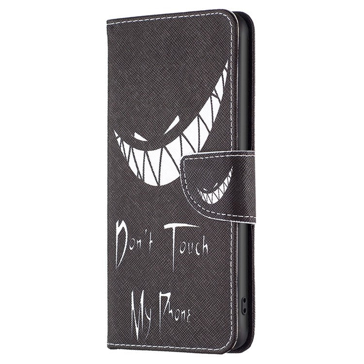 For Samsung Galaxy F34 5G / M34 5G PU Leather Pattern Printing Phone Case Wallet Stand Anti-drop Cover - Don't Touch My Phone