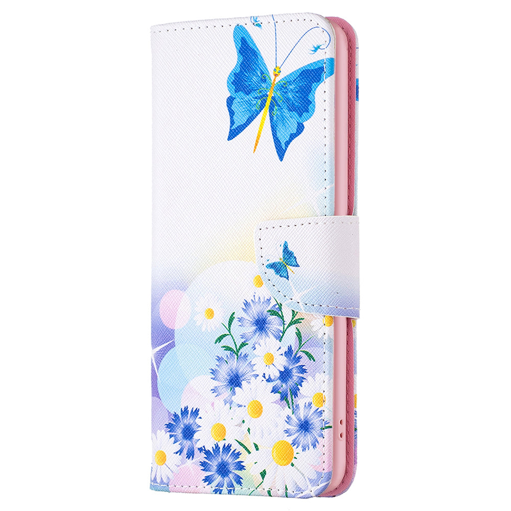 For Samsung Galaxy F34 5G / M34 5G PU Leather Pattern Printing Phone Case Wallet Stand Anti-drop Cover - Butterfly and Flowers