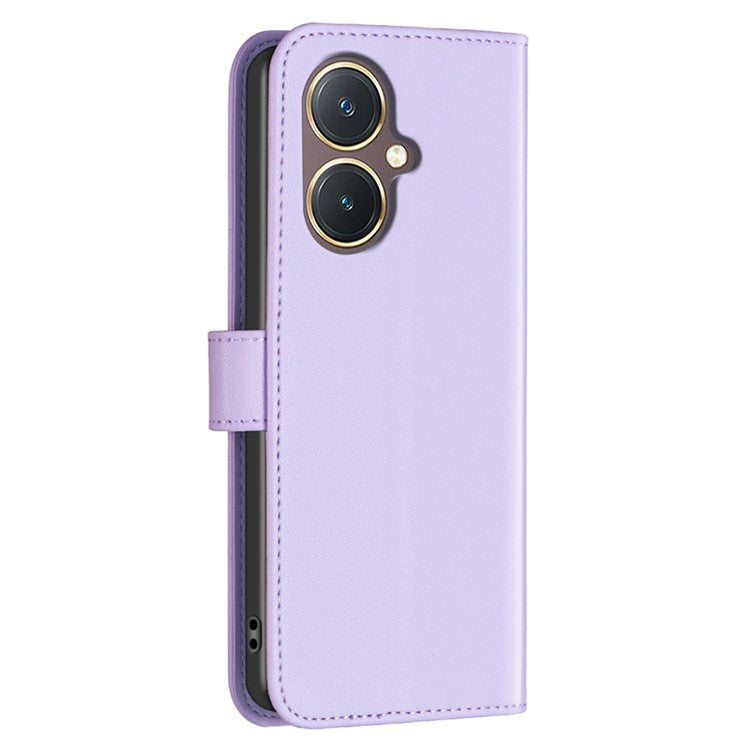 BINFEN COLOR BF17 Leather Cover for vivo Y27 4G , Folio Flip Wallet Stand Full Protection Phone Case - Purple