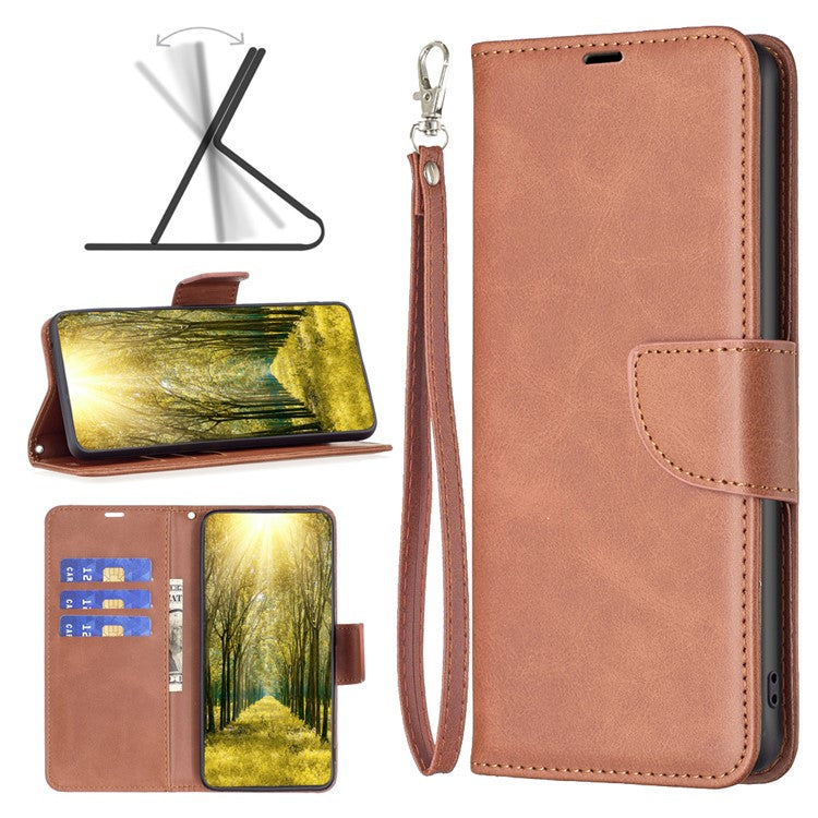 Phone Case for vivo Y27 4G , Solid Color Wallet Stand Shockproof PU Leather+TPU Cover - Brown