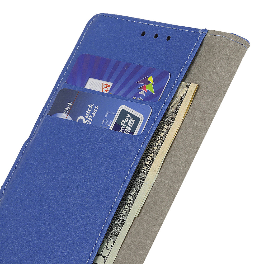 For Samsung Galaxy F34 5G / M34 5G Stand Phone Cover Textured PU Leather Phone Wallet Case - Blue
