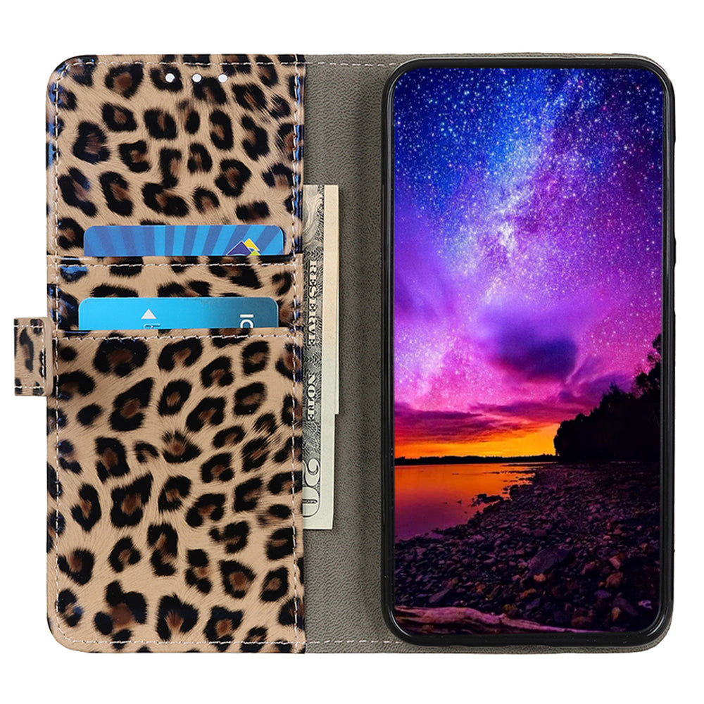 For Samsung Galaxy F34 5G / M34 5G Leopard Pattern Cell Phone Case Anti-Scratch PU Leather Stand Wallet Phone Cover