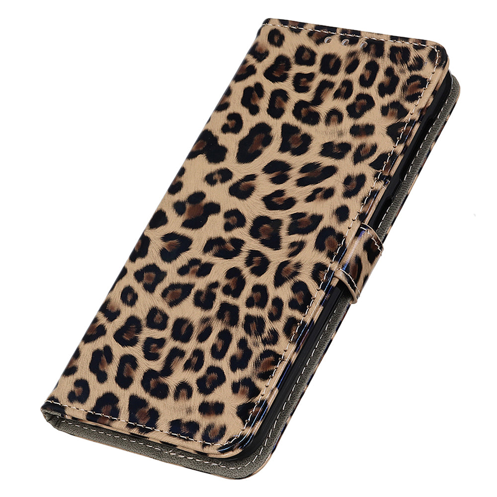 For Samsung Galaxy F34 5G / M34 5G Leopard Pattern Cell Phone Case Anti-Scratch PU Leather Stand Wallet Phone Cover