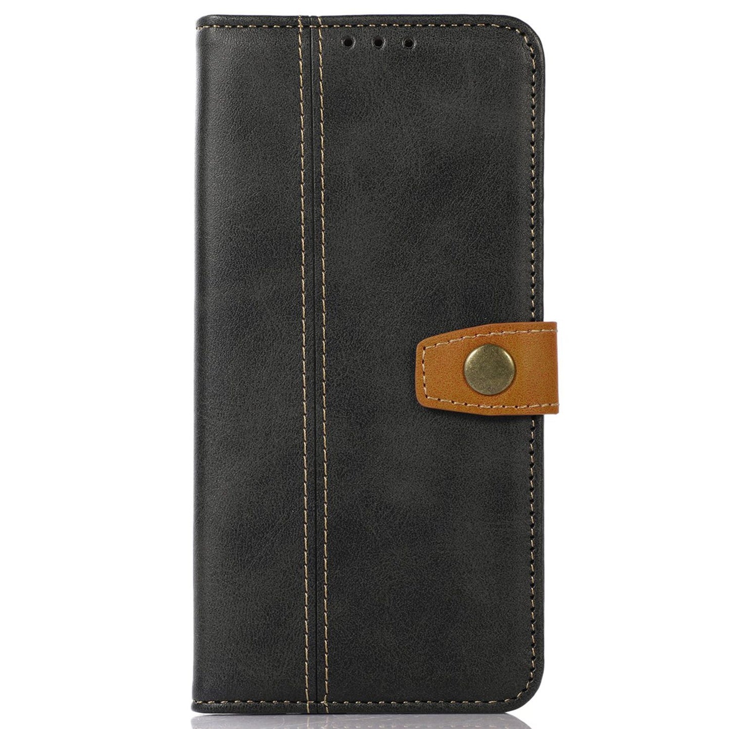 For Samsung Galaxy F34 5G / M34 5G Wallet Stand Protective Phone Case Calf Texture Phone Leather Cover - Black